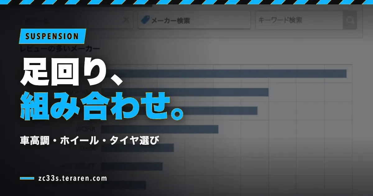スイフトスポーツ(ZC33S)の足回り選びガイド！車高調・ホイール・タイヤの組み合わせ