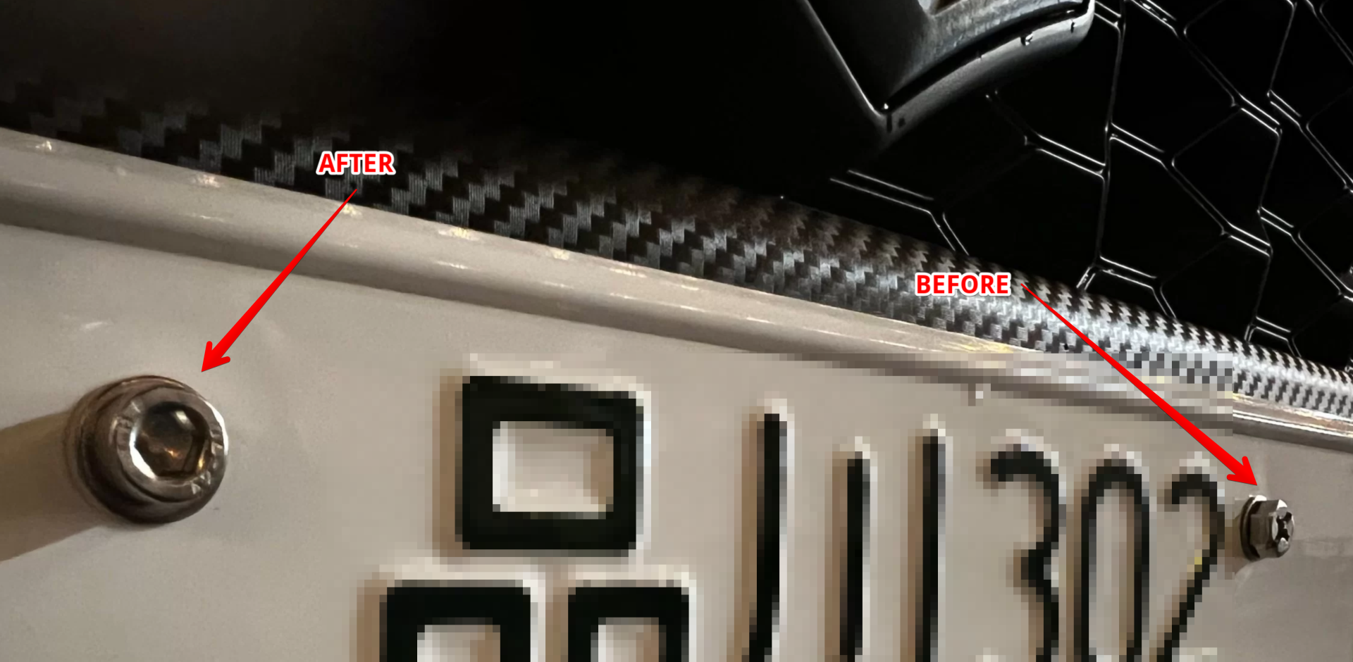 ナンバープレートのボルトを六角穴付きボルトへ交換してドレスアップ！たった150円 スイスポくんのカスタム日記